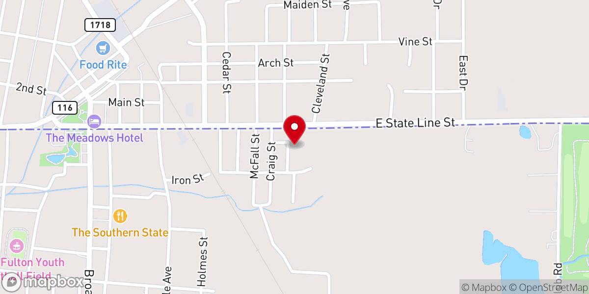 Map showing location of Christian Celebration Baptist Church.