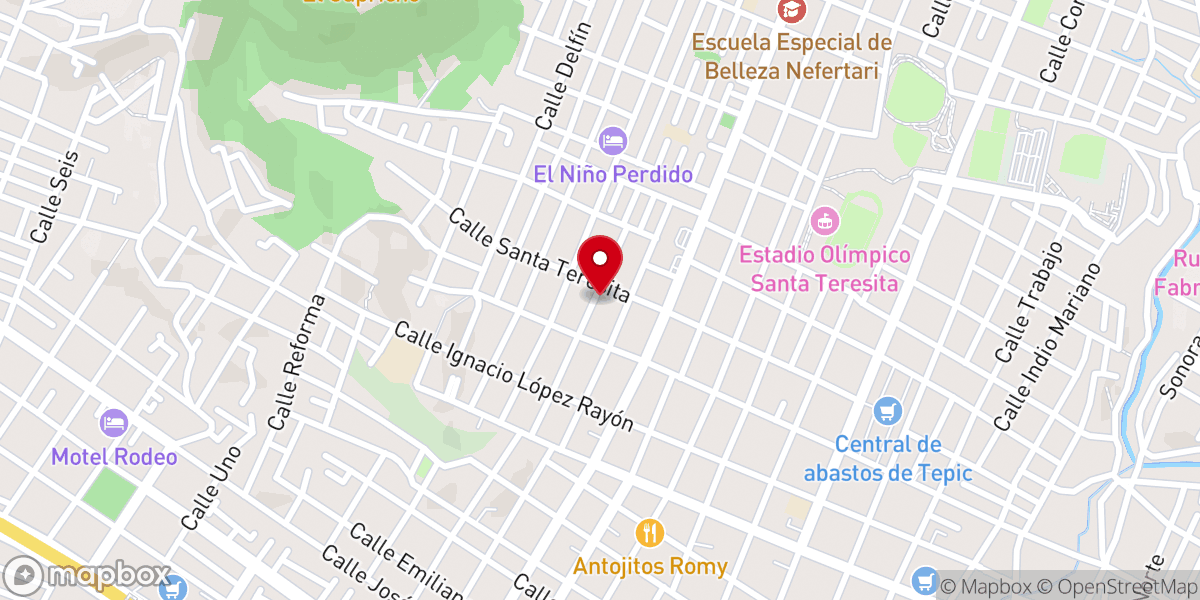 Map showing location of Iglesia Nacional Presbiteriana Bethel