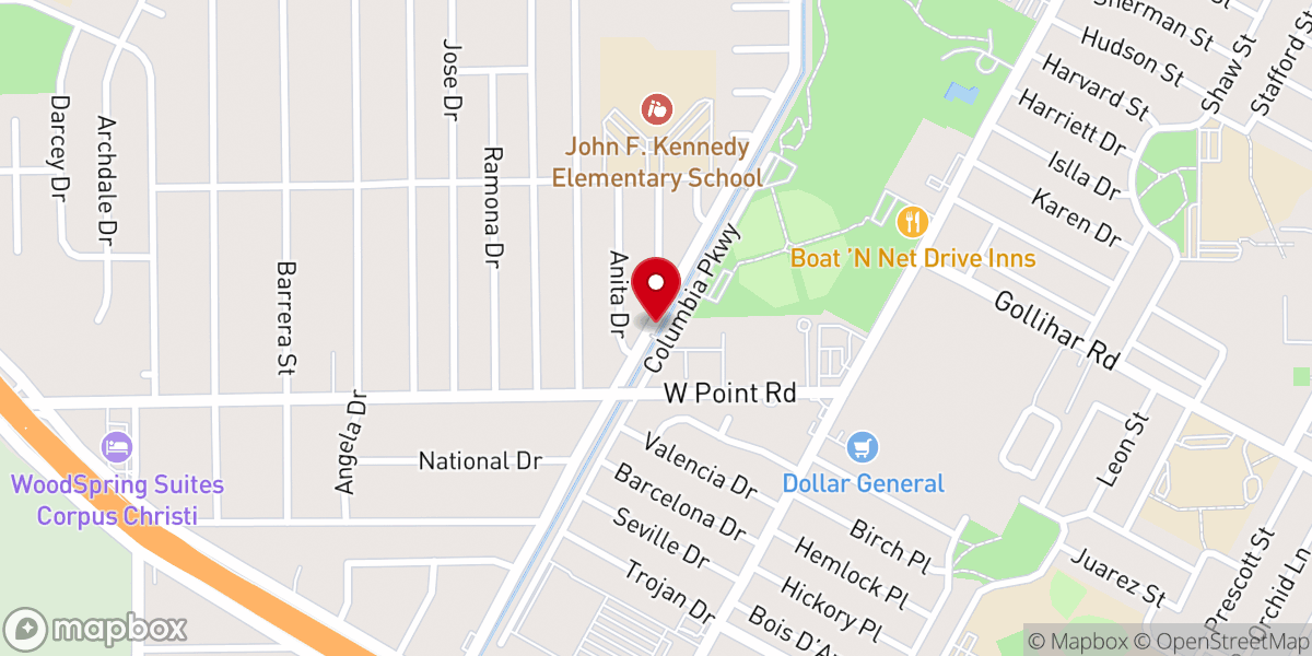 Map showing location of True Faith Baptist Church
