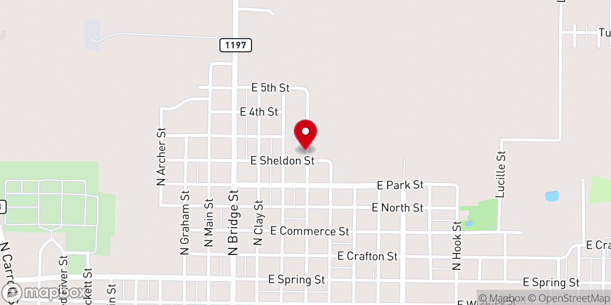 Map showing location of Henrietta Primitive Baptist Church
