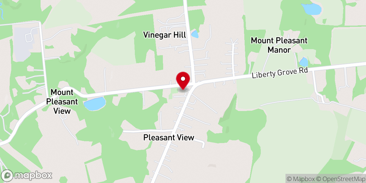 Map showing location of Mount Pleasant Church