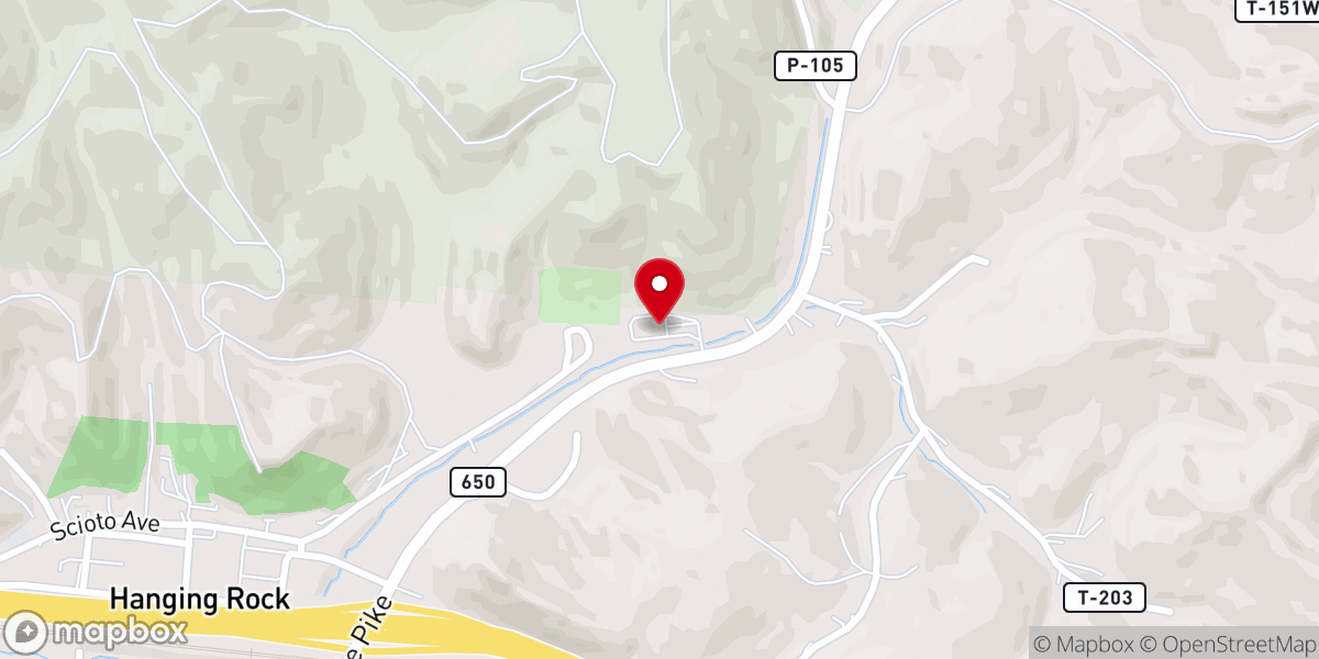 Map showing location of Hanging Rock Church of Jesus Christ