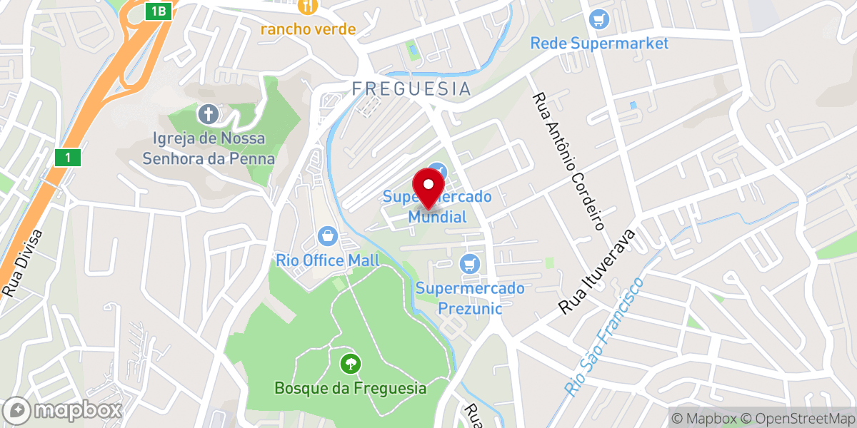 Map showing location of Primeira Igreja Batista da Freguesia
