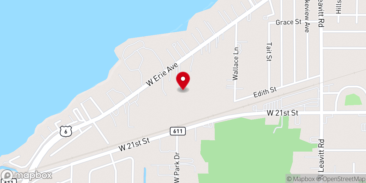 Map showing location of Beacon Baptist Church