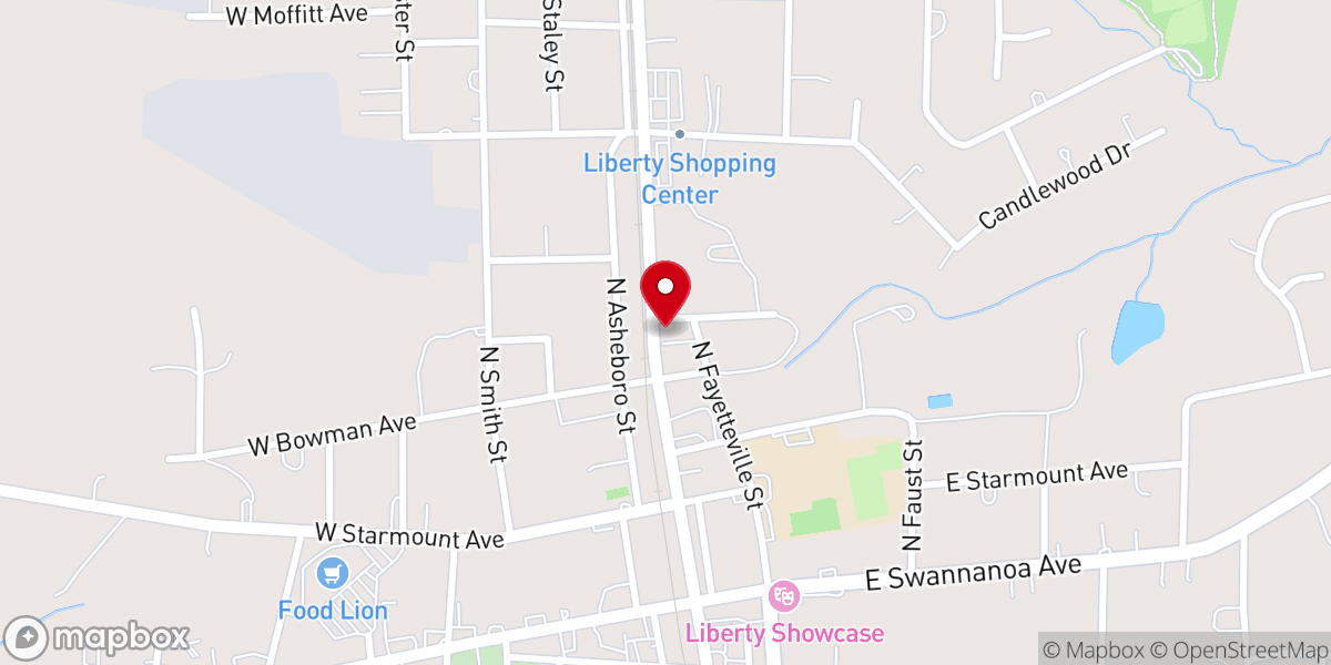 Map showing location of Liberty Friends Meeting