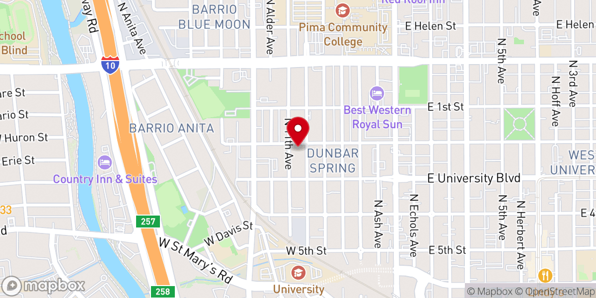 Map showing location of Friendship Missionary Baptist Church
