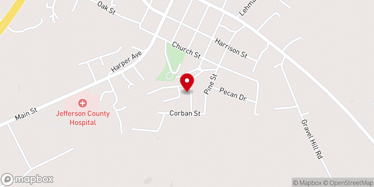 Map showing location of Mount Zion Church of God in Christ