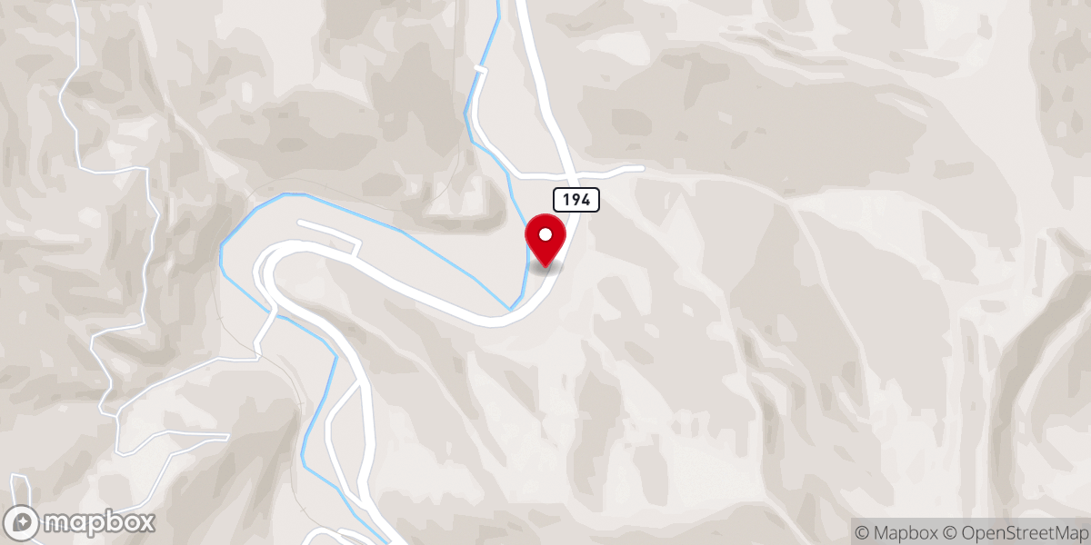 Map showing location of Gooslin Bottom Church of God