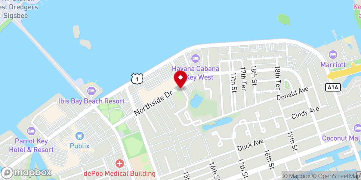 Map showing location of Weddings To Go Key West