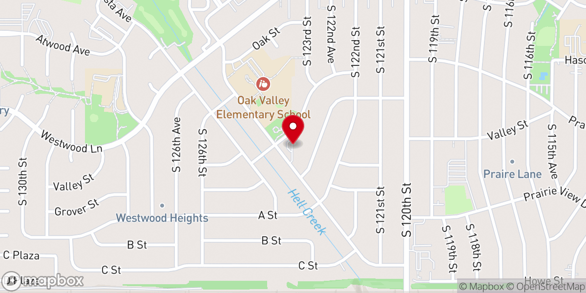 Map showing location of Westwood Heights Baptist Church