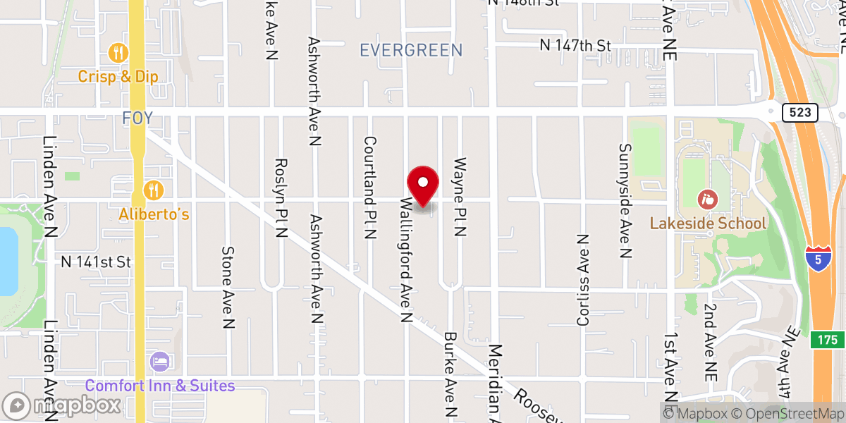 Map showing location of Haller Lake Baptist Church