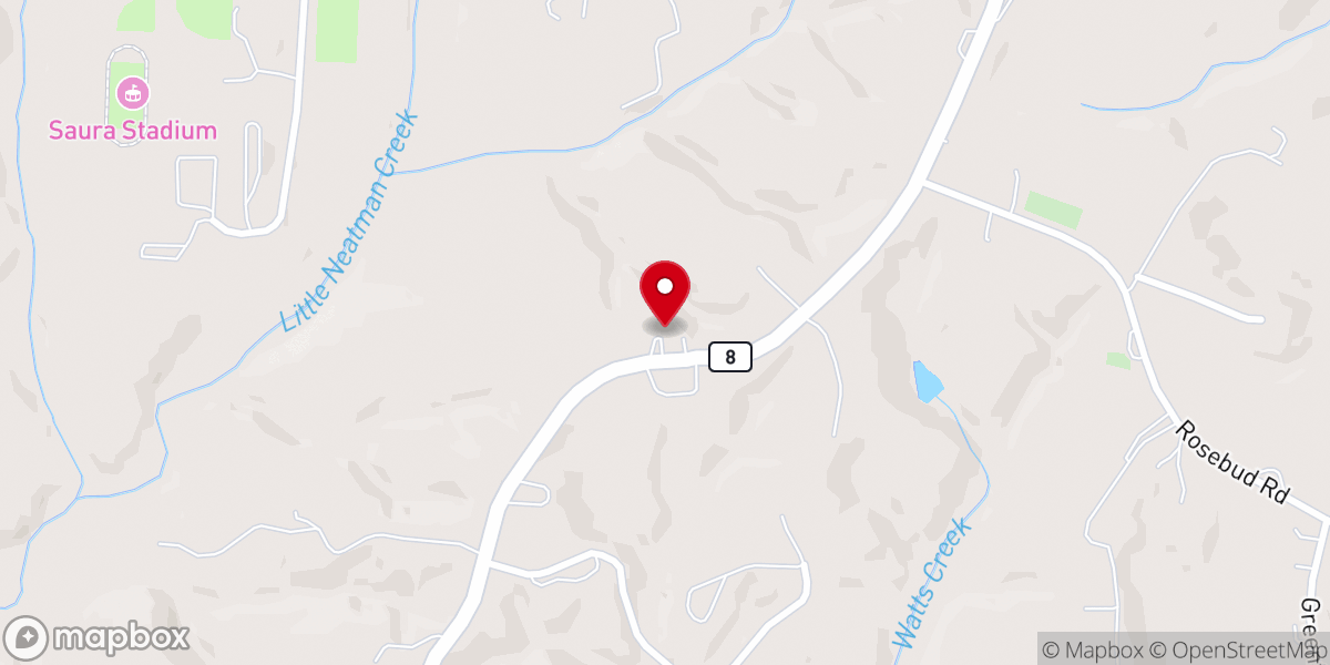 Map showing location of Palmyra Methodist Church