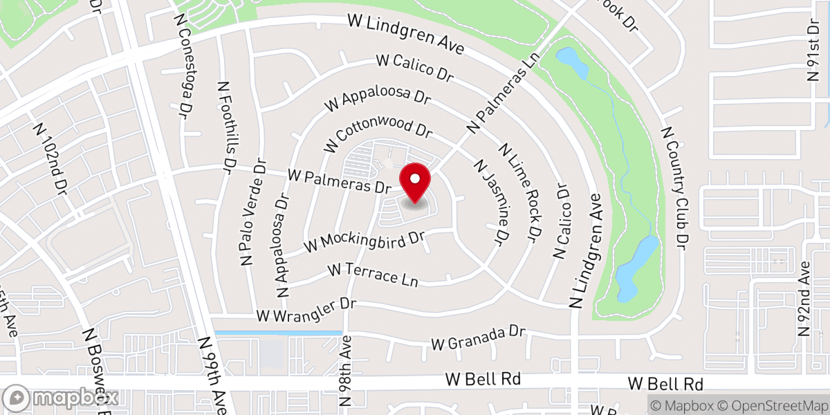 Map showing location of Sun City Christian Church