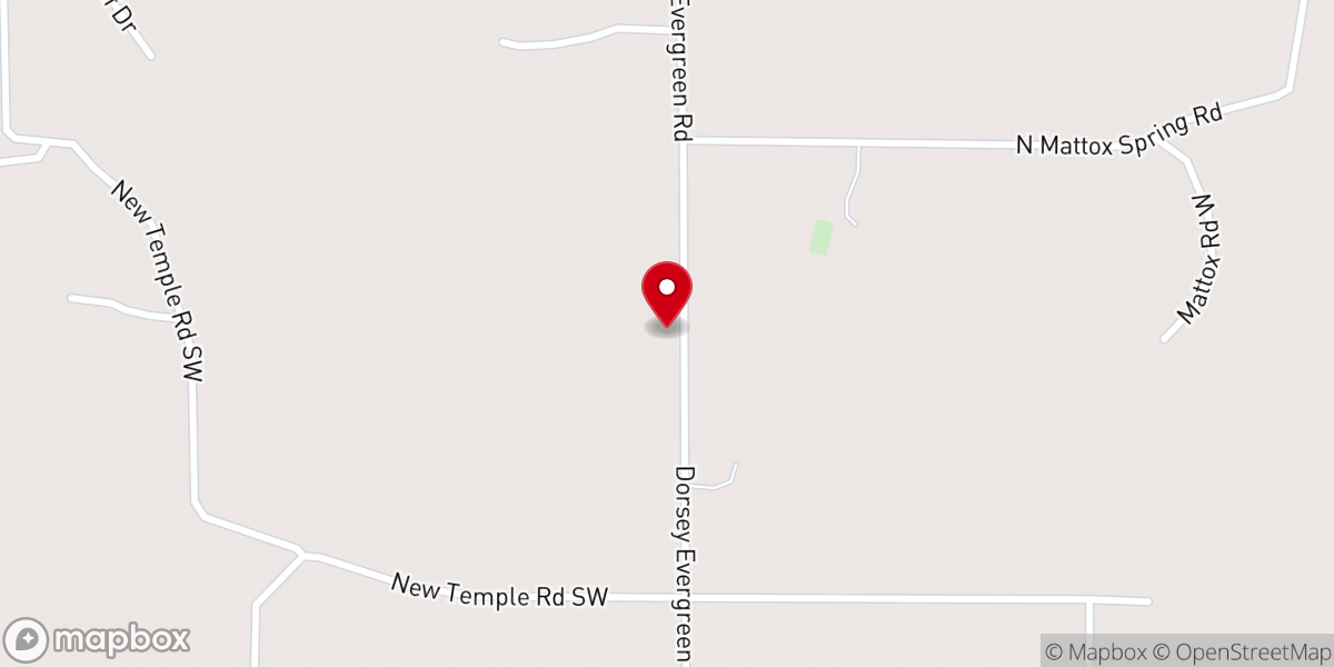 Map showing location of Pine Grove Baptist Church