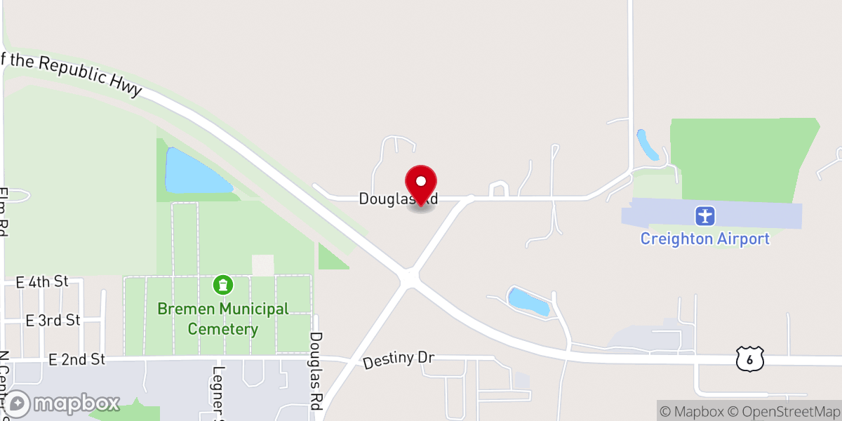 Map showing location of United Pentecostal Church