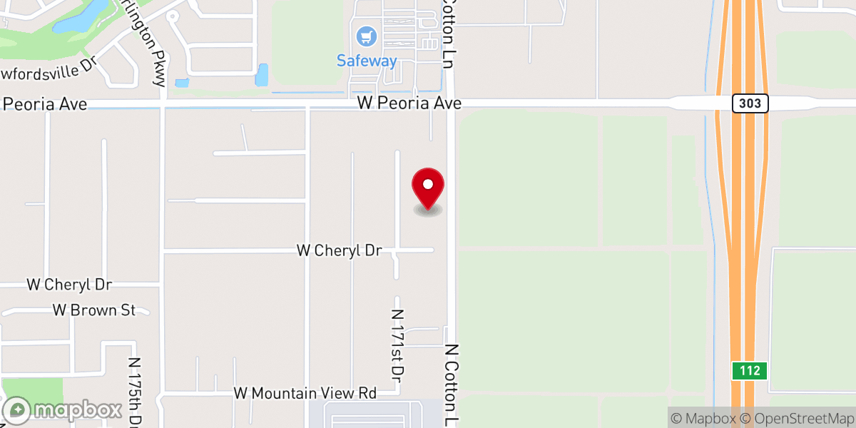Map showing location of Hope Baptist Church