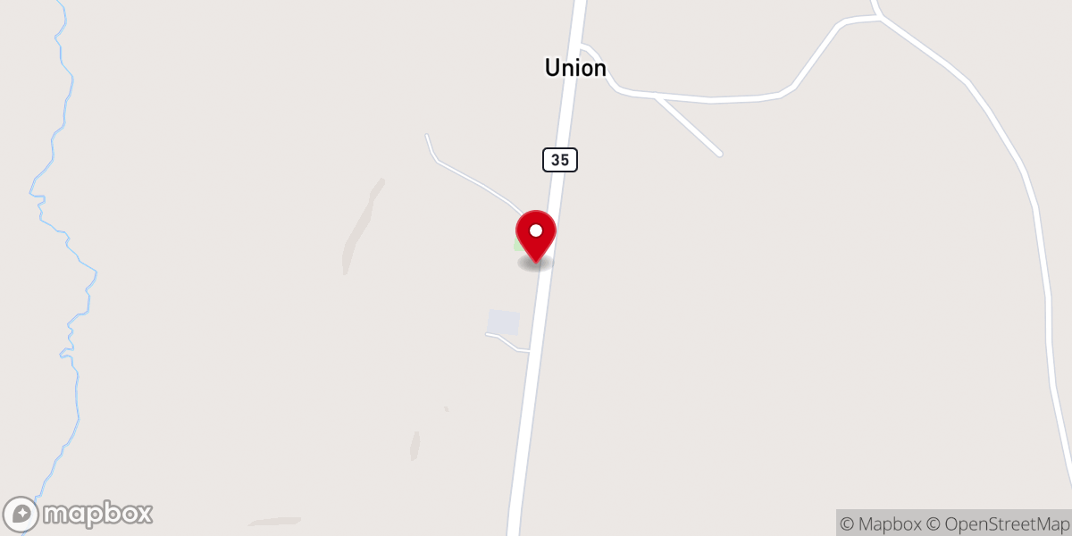 Map showing location of Union Baptist Church