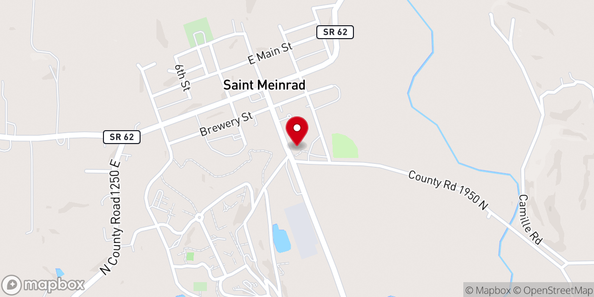 Map showing location of St Meinrad Community Center