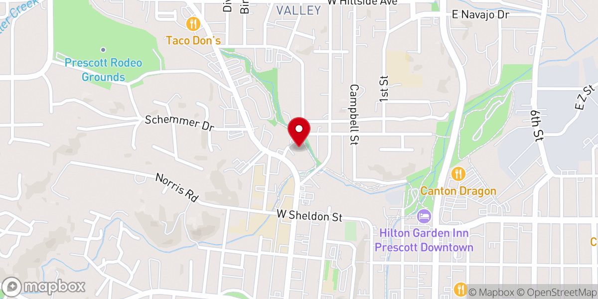 Map showing location of Yavapai Territorial Gospel Rescue Mission