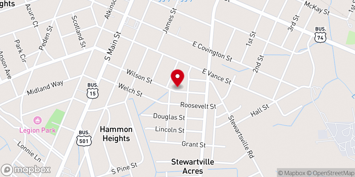 Map showing location of Wilson Chapel Holiness OAWCOG