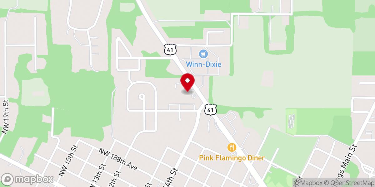 Map showing location of First Baptist Church High Springs