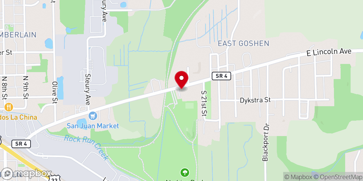 Map showing location of Goshen Church of God