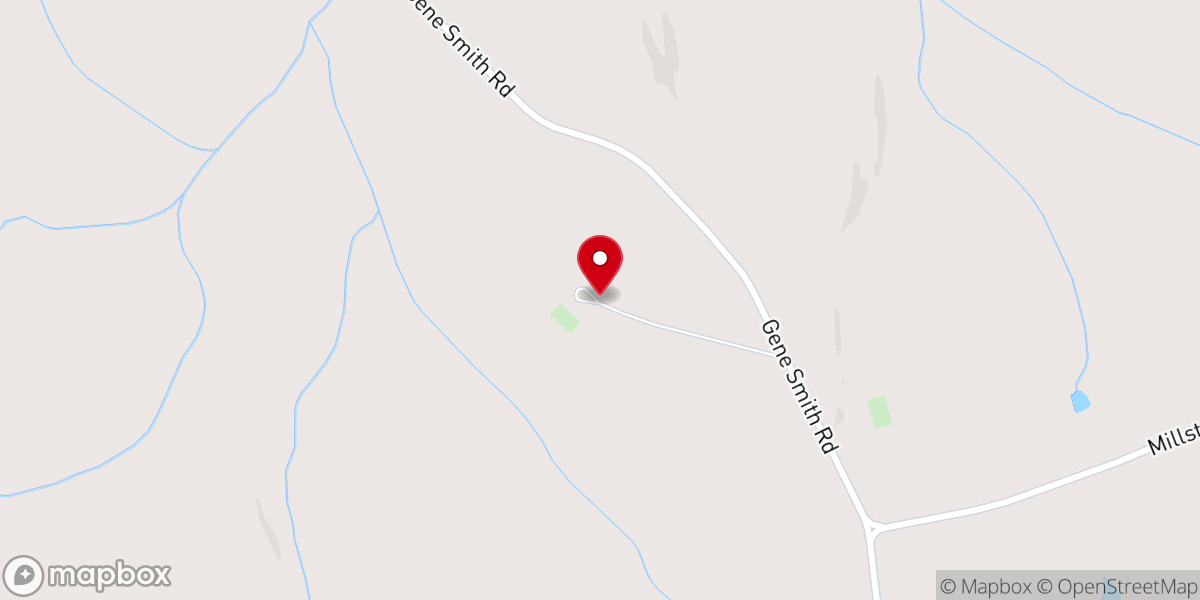 Map showing location of Millstone Baptist Church
