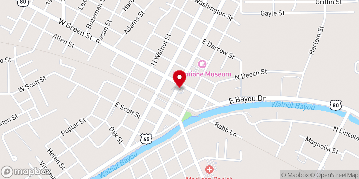 Map showing location of Madison Parish Coroner