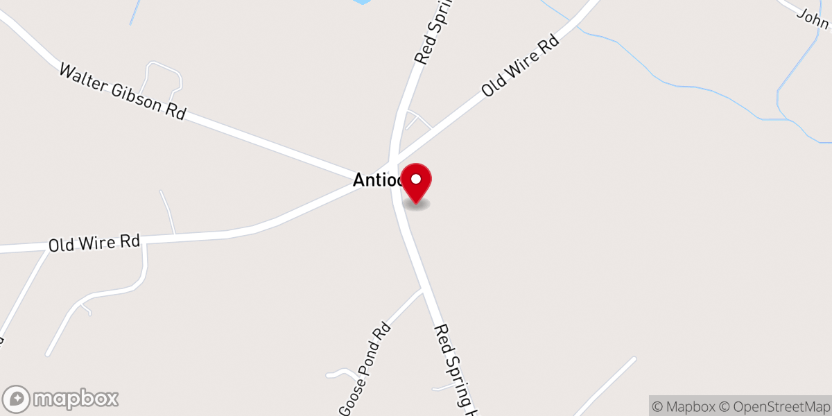 Map showing location of Antioch Presbyterian Church