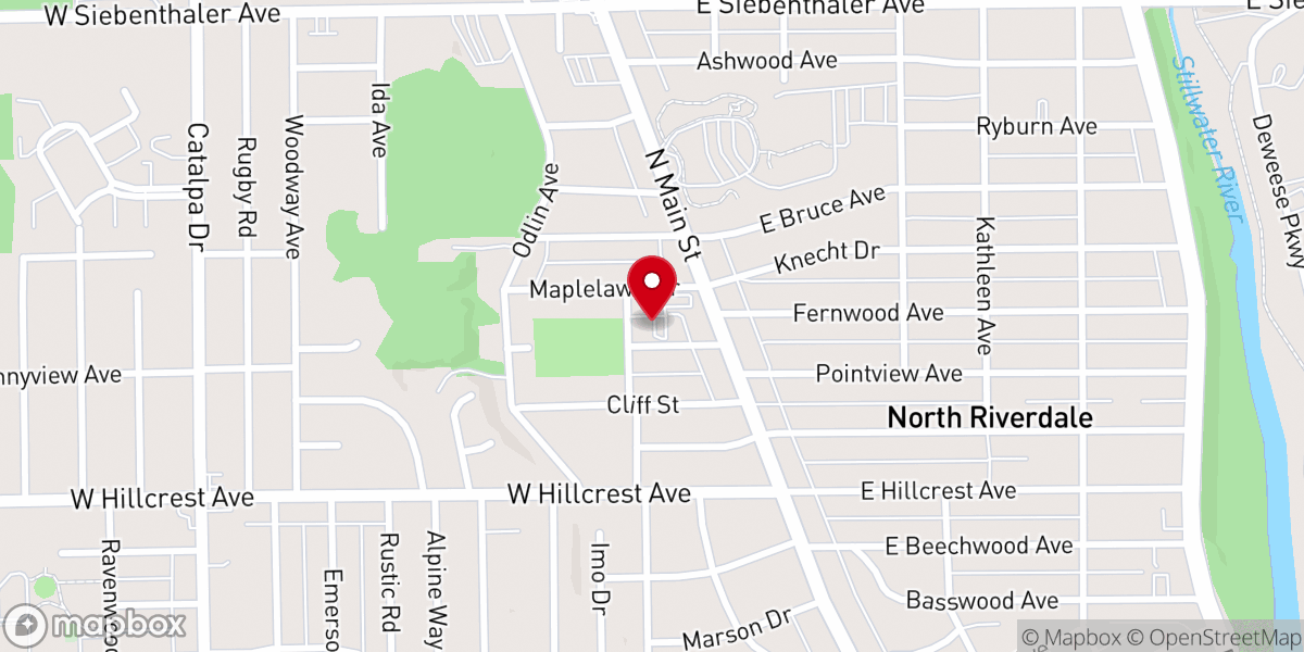 Map showing location of North Riverdale Lutheran Church