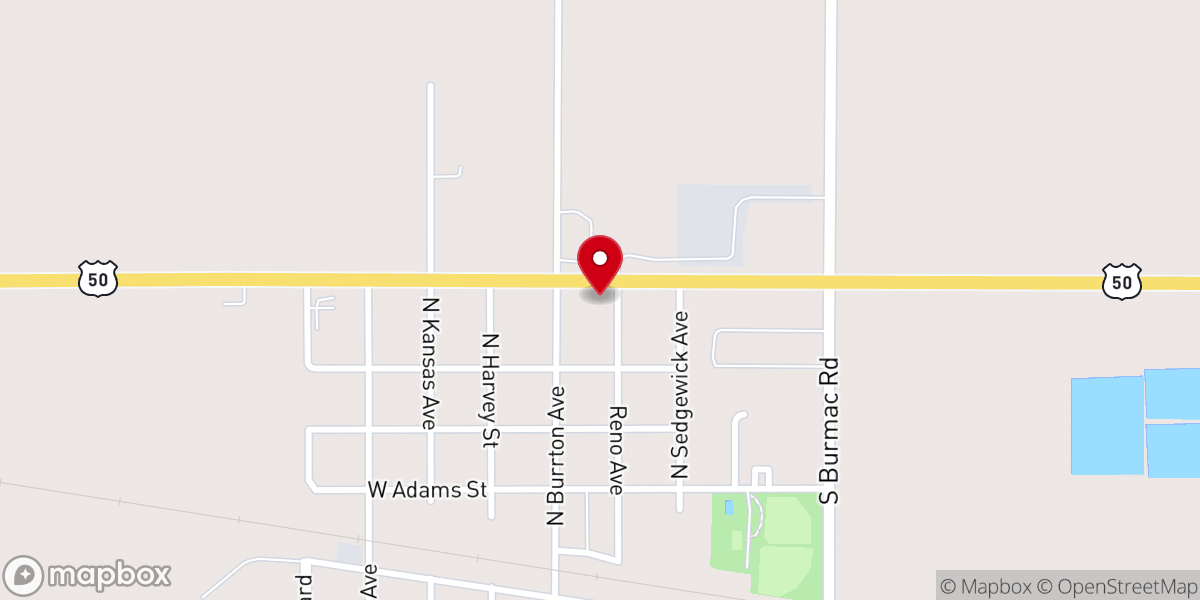 Map showing location of Burrton Community Church