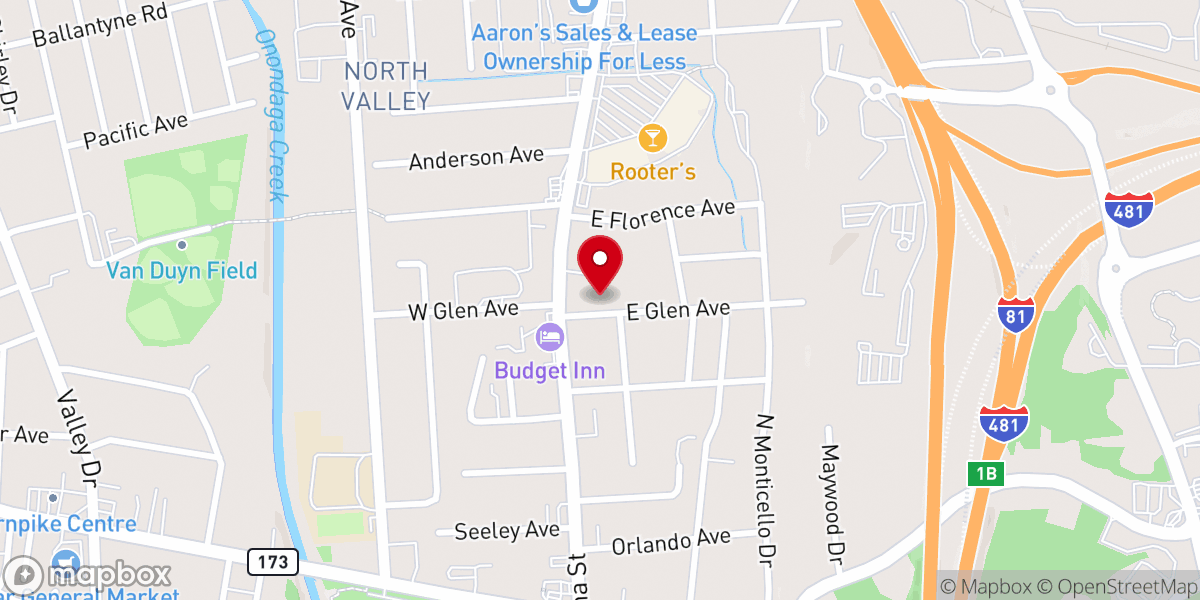 Map showing location of Road to Emmaus Ministry of Syracuse, Inc.
