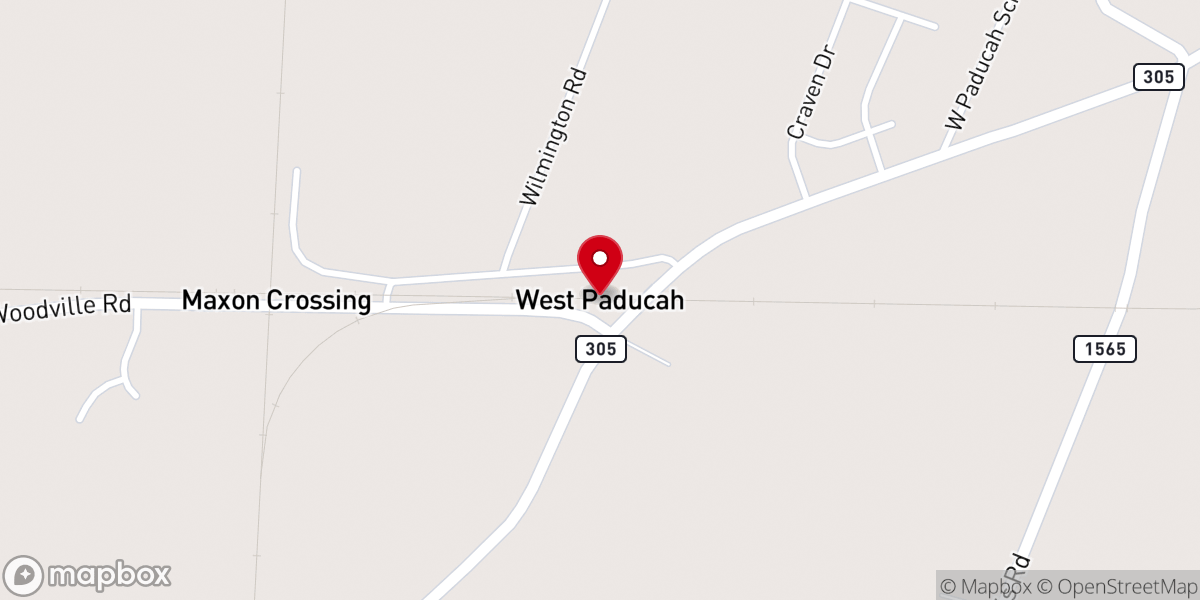 Map showing location of West Paducah