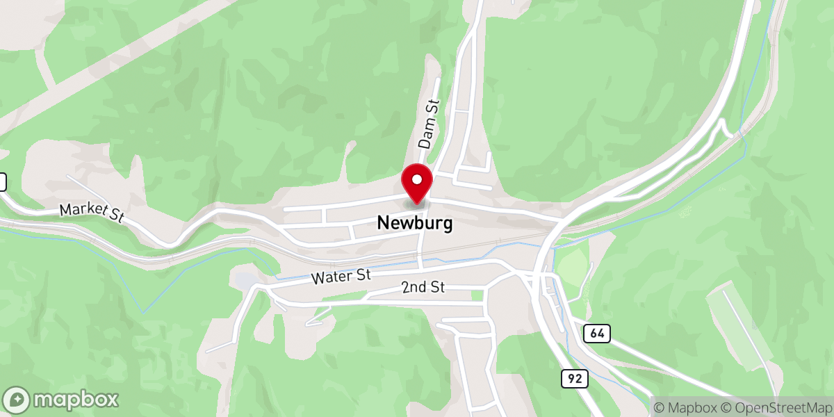 Map showing location of Matt’s Pizza Shop
