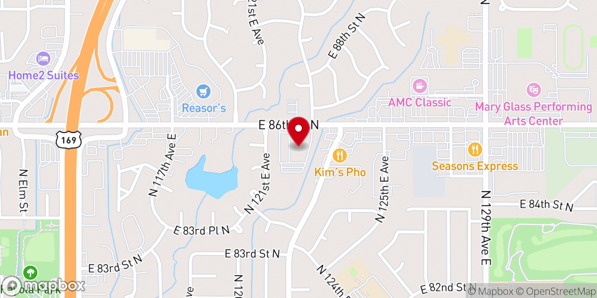 Map showing location of BattleCreek Church - Owasso