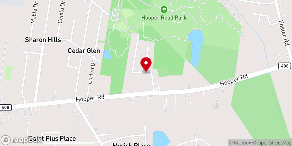 Map showing location of Hooper Road Baptist Church