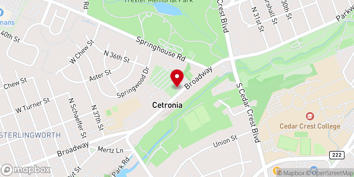 Map showing location of Cedar Church