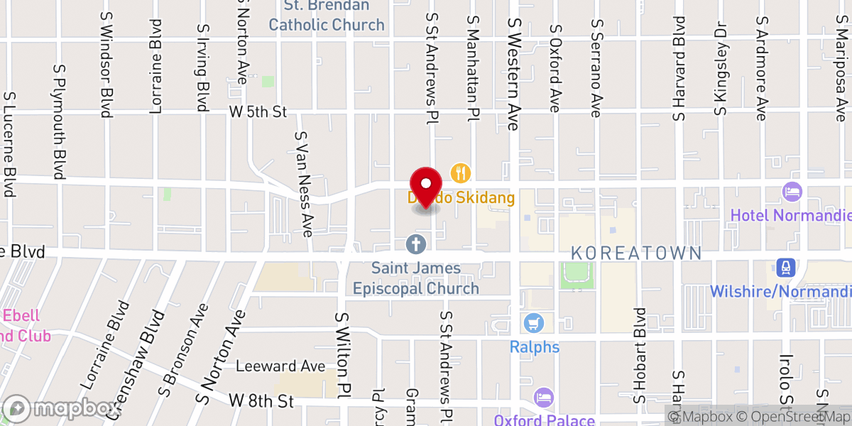 Map showing location of St. James' Episcopal School