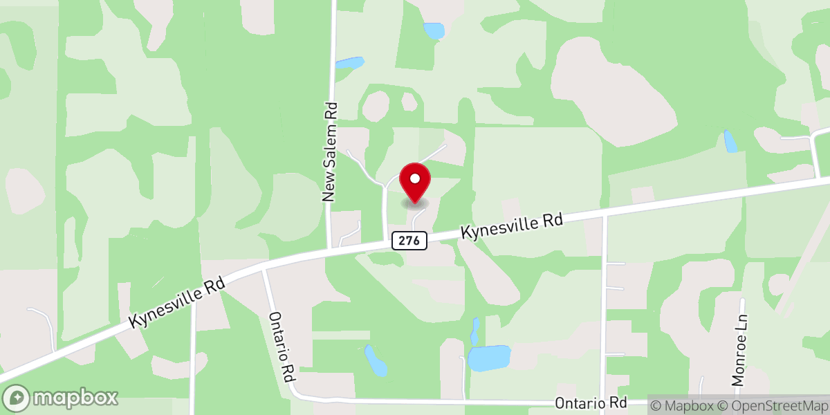 Map showing location of New Salem Baptist Church