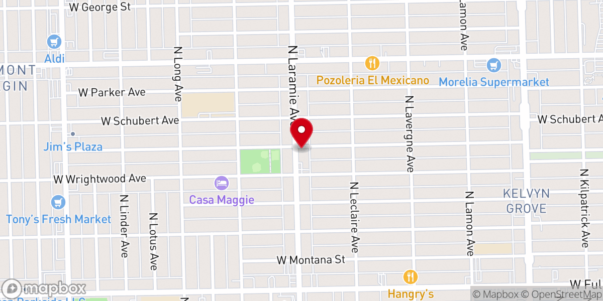 Map showing location of Assembléia de Deus Ministério do Belém - Chicago