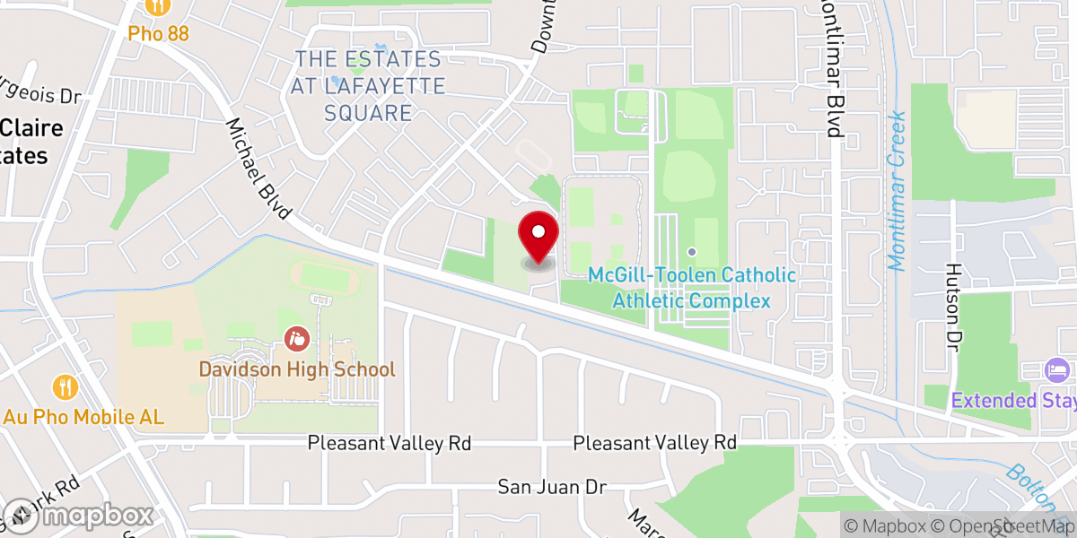 Map showing location of City Church of Mobile