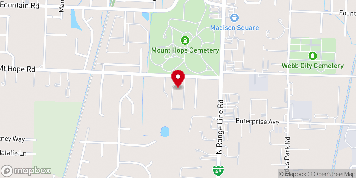 Map showing location of Mt Hope Church of Christ