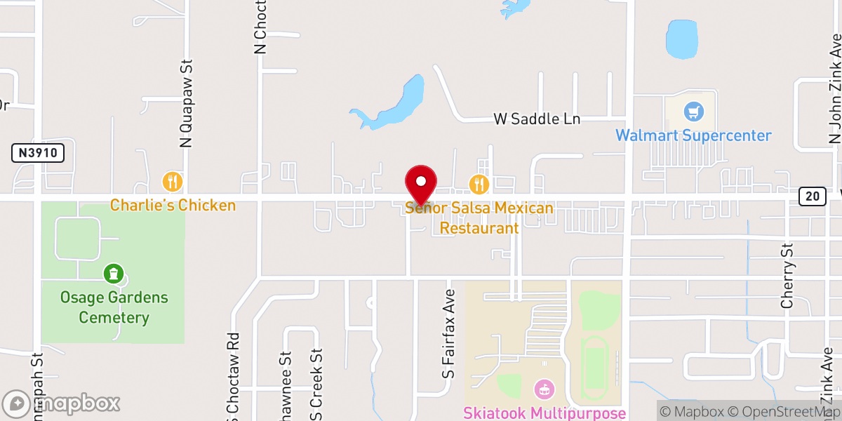 Map showing location of Mazzio’s Pizza & Wings