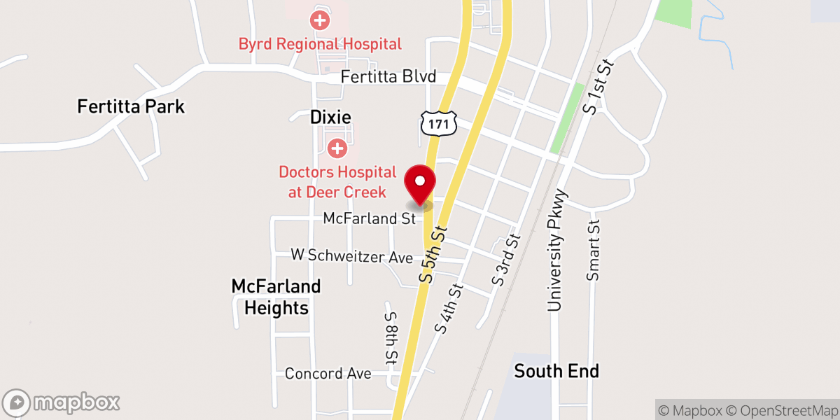 Map showing location of Vernon OCS and Food Stamp office