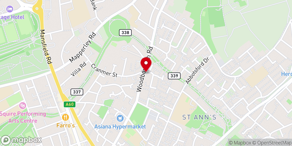 Map showing location of St Augustine of England Catholic Church