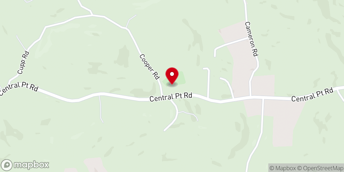 Map showing location of Central Point Baptist Church