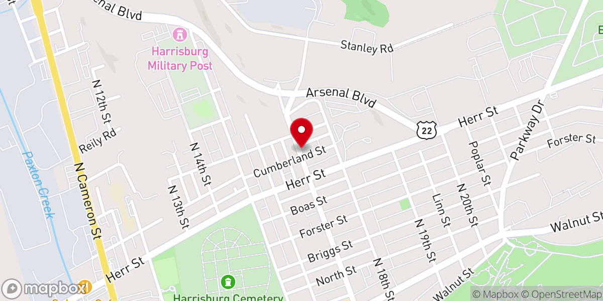 Map showing location of Saint Paul Church