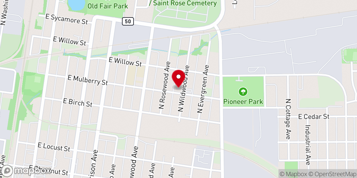 Map showing location of Second Baptist Church