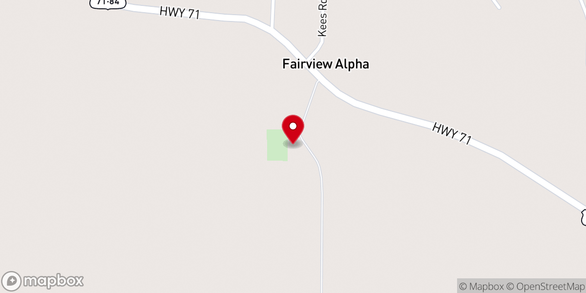 Map showing location of Zion Baptist Church