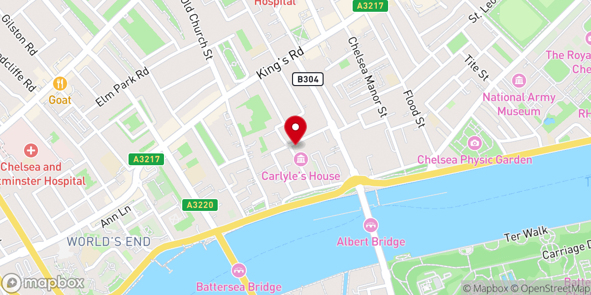 Map showing location of Catholic Church of Our Most Holy Redeemer and St Thomas More, Chelsea